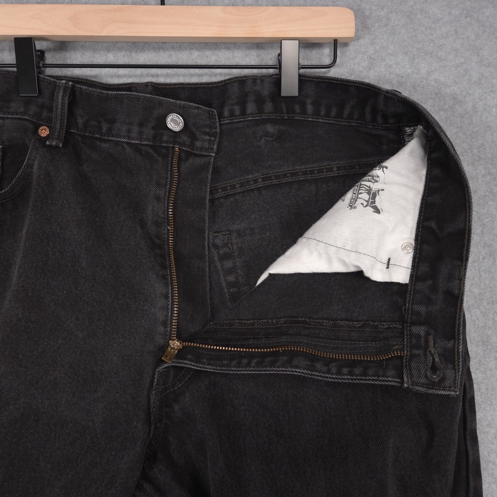 Levis 550 Mens Size 40x30 Black Denim Relaxed Fit Tapered Leg Jeans - Picture 5 of 16
